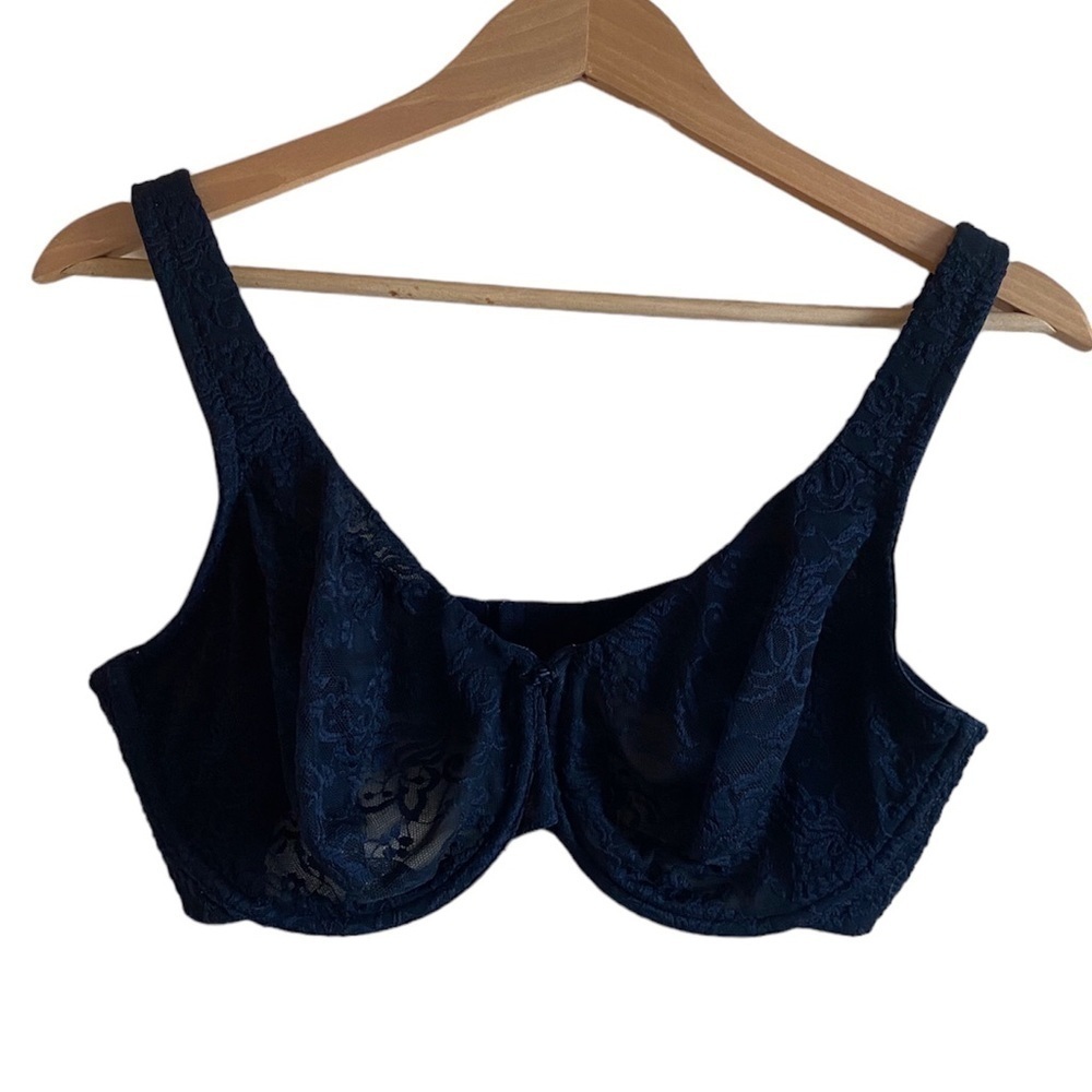 Cacique Balconette Bra with Lace Underwire Black Size 38DDD
